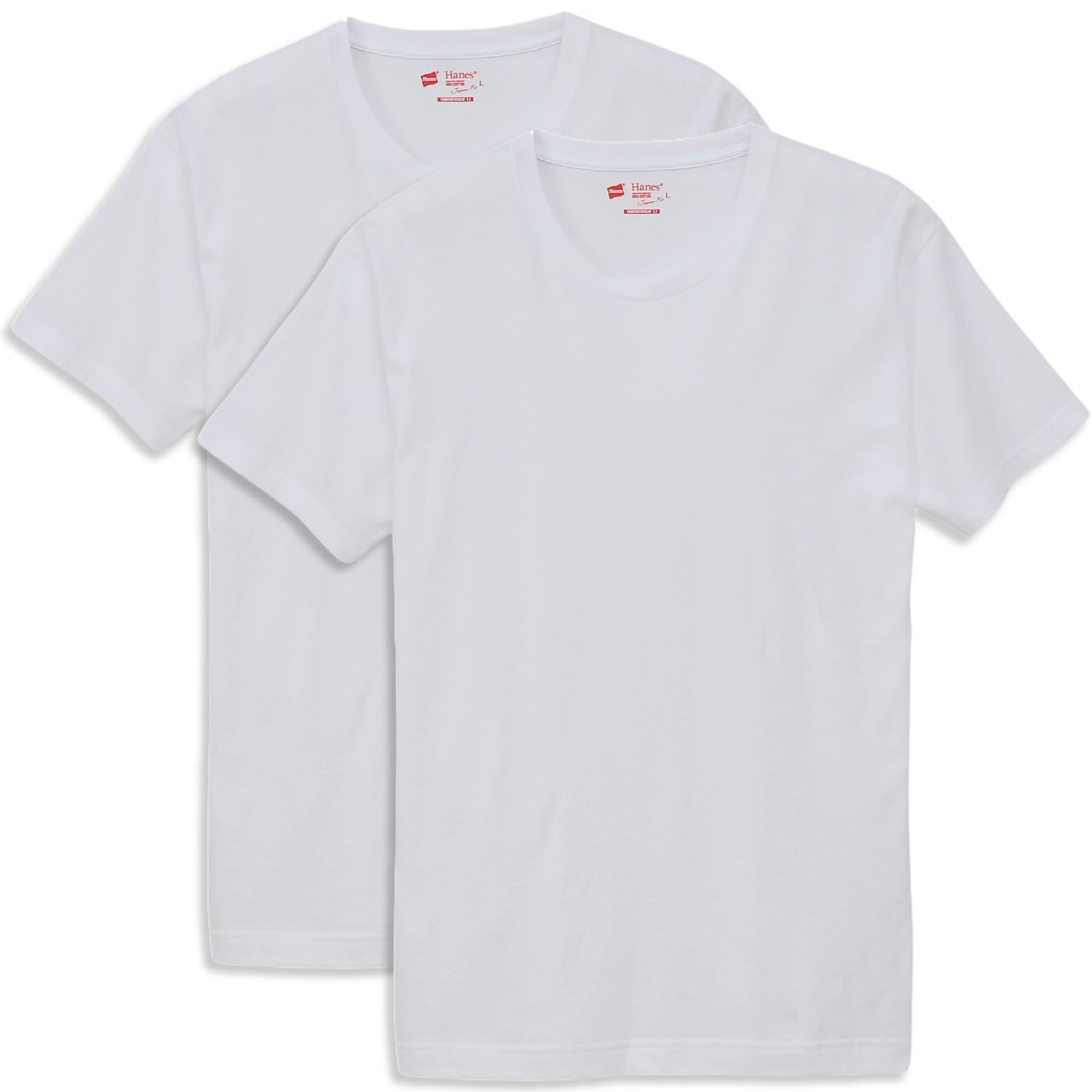 [ヘインズ] Tシャツ 半袖 2枚組 綿100% 丸胴仕様 タグレス仕様 2P Japan Fit クルーネックTシャツ アンダーウェアメンズ ホワイト/ホワイト・クルーネック L商品画像