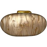 DEBIMY Shell Acrylic Beaded Purse Egg Shape Evening Clutch Oval Handbag for Women Wedding Party Shoulder Bag