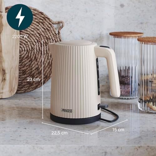 Bouilloire Wave, 1,7L, 360° sans fil, 2200W, sans BPA, protection à sec et surchauffe, niveau d’eau, filtre amovible, arrêt automatique, câble 0,7m, 236048