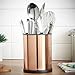 VonShef Copper Rotating Kitchen Utensil Holder Organizer with Removable Insert and Drain Holes, Stainless Steel, Height 7 Inches