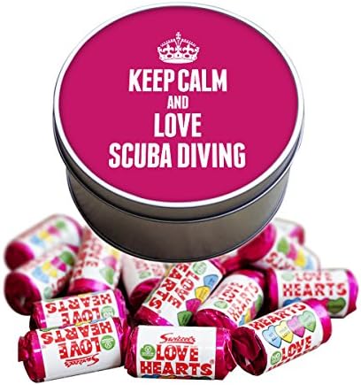 Duke Gifts PINK Keep Calm and Love Scuba Diving Love Heart Sweet Tin 1883