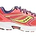 Saucony Women's Cohesion 9 Running Shoe, Coral/Purple/Citron, 7 M US