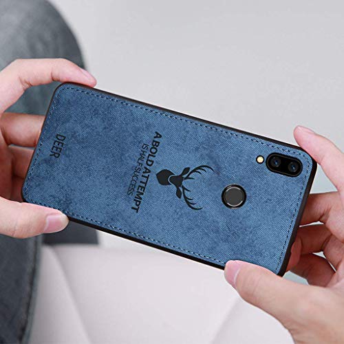 REALCASE for Xiaomi Redmi Note 7 Pro Soft Cover Case with Deer Design Cloth Hand Stitching Cover for Xiaomi Redmi Note 7