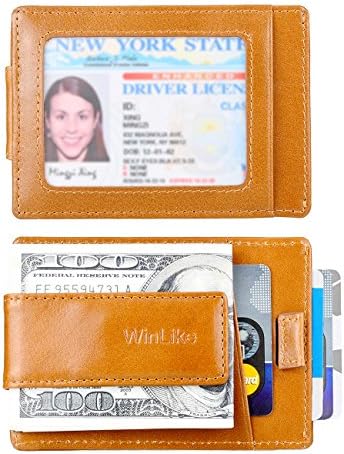 WinLike Money Clip RFID Leather Wallet Slim Card Holder Front Pocket Wallets