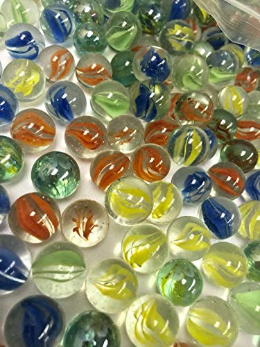 Easythru Round Cat-Eye Glass Marbles for Embellishing, Crafting and Creating ; 16 mm in Diameter (Assort Colors, 10lbs)