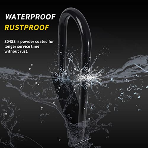 Handrail for 1-2 Step Stairs, Wall Mount handrails for Outdoor Steps, 304 SS Material Stair Rail with Black Powder Coat Finished, Suitable for Garden，Yard and Garage（18.9