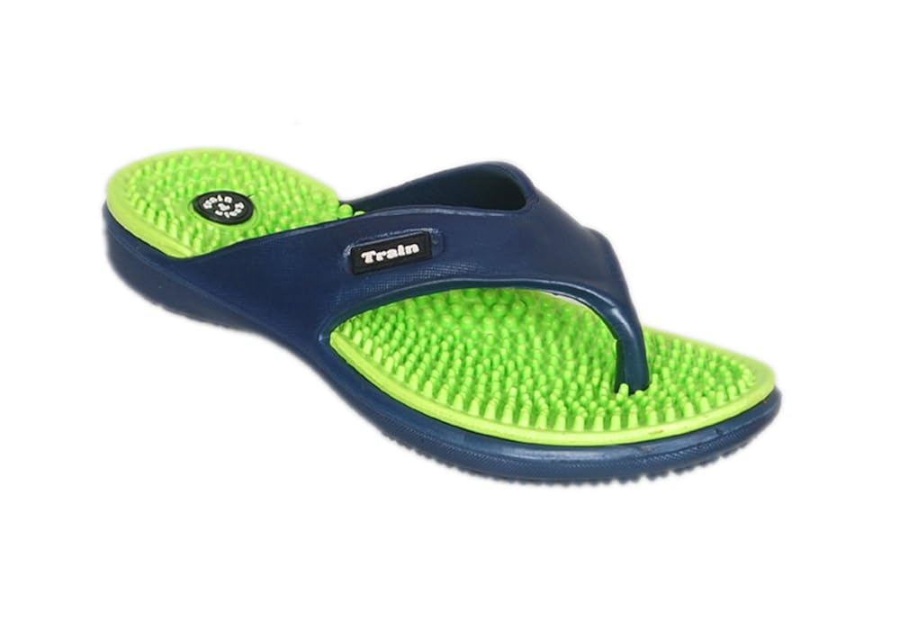 train women's acupressure flip flops (green)