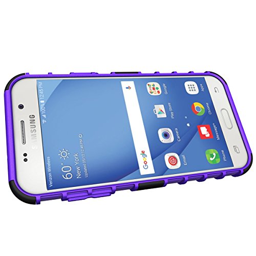 For Samsung Galaxy J3 Emerge Case, J3 Prime / J3 Mission / J3 Eclipse / J3 2017 / J3 Luna Pro / Sol 2 / Amp Prime 2 / Express Prime 2 Case, OEAGO Tough Rugged Dual Layer Case with Kickstand (Purple) - Thumbnail 7