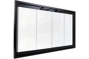 EZ-FIT FIREPLACE DOORS Temco Prefab Fireplace Door | Frame Included | Easy to Install | Fits ONLY Models: TFC36-2, TCF36-3, TLC36-2, TLC36-3, TLC36-2I, TLC36-3I