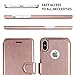 Compatible with iPhone X Wallet Case -Slim & Lightweight Flip Case with Credit Card Holder - Wallet Case For Women & Men - Faux Leather i phone Xs Purse Cases with Magnetic Closure – Rose Gold