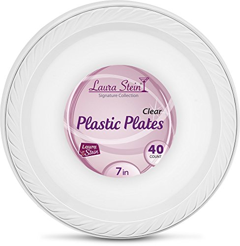 Laura Stein Clear Plastic 7 Inch Plates Pack Of 40