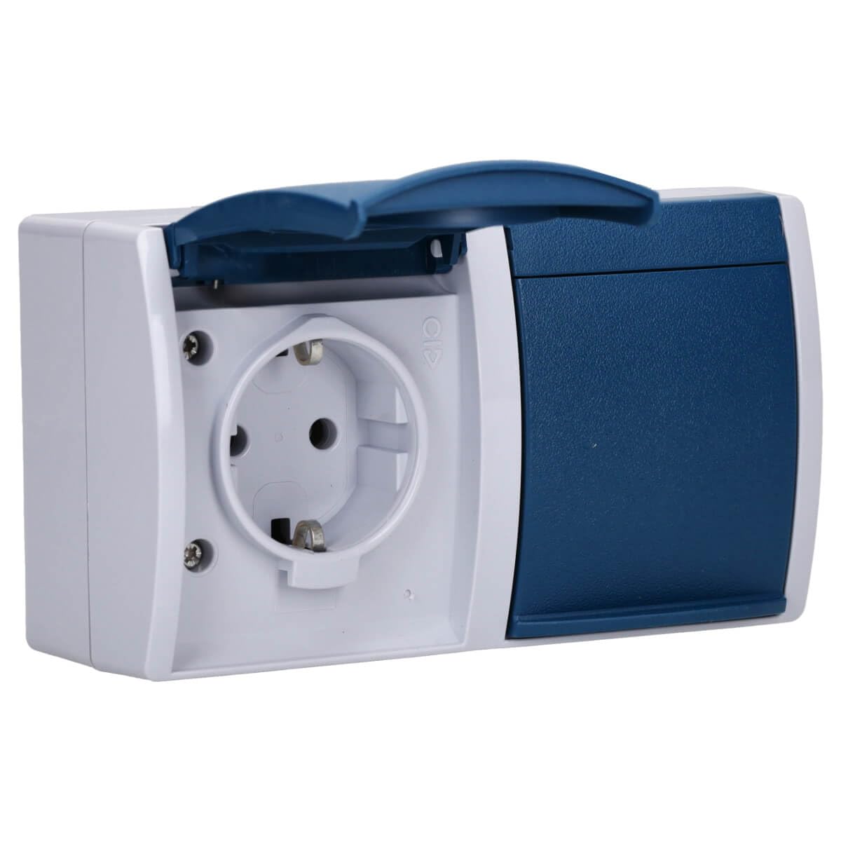 Busch-Jaeger 20/2EW-53 Steckdose with hinged lid, waagerecht, 2-fach
