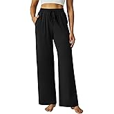 DLOODA Wide Leg Pants Women Modal Lounge Pajamas Sweatpants Drawstring High Waisted Pants with Pockets