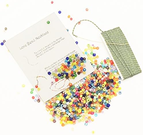 Mini Kit makes Love Bead Hippy Seed Bead Necklace Stocking Stuffer