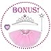 Hide N Side 5pc Princess Tent for Girls Play Tent Princess Castle w Glow in The Dark Stars. Bonus Princess Dress up Tutu Costume Set! Tent for Kids Children Princess Pink Play-House Pop Up Tent
