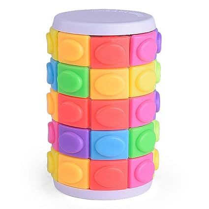 Coxeer Puzzle Toy Slide and Rotate Cube Cylinder Puzzle Educational Puzzle Stress Relieve Toy