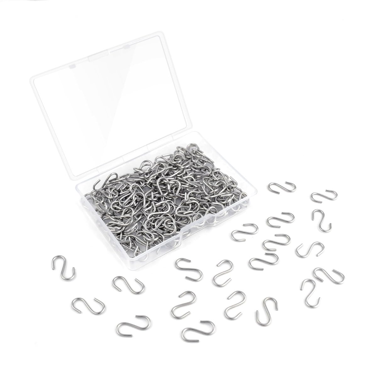 Photo 1 of 100 Mini S Hooks - Metal S Shaped Hangers for Crafts, Jewelry & DIY Key Chains