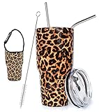 CHIUTUUY 30oz Leopard Tumbler with Lid and