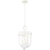 Hunter - Belltown 3-Light Rustic White, Medium Size Pendant Light, Dimmable, Transitional Style, Urn Shaped, for Bedrooms, Ki