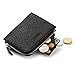 MEKU Womens Togo Leather Card Case Wallets Money Organizers Small Purse with Zipper Cash Holders for Lady (Black)