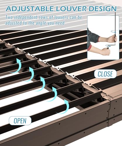 Domi 14x20FT Outdoor Louvered Pergola Review: Adjustable Roof Steel Structure image 10