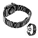 iWatch Band 42mm - MixcTech Stainless Steel Wrist Bracelet Clasp with Milled Polishing Shiny Solid Connector Buckle Strap for iWatch (Black)