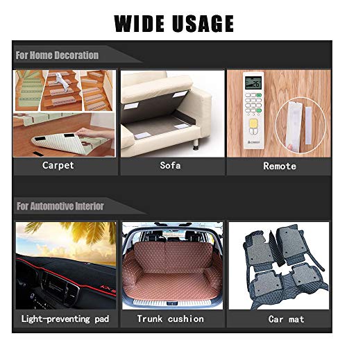 MYUREN 2x4 Inch Sticky Back Hook and Loop Fasteners Strips Black Double