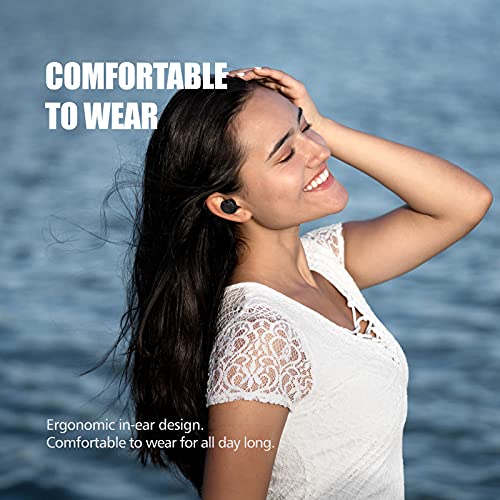 XTREMTEC True Wireless Earbuds, Bluetooth Earbuds Noise Cancelling Bluetooth Headphones for iPhone/Android Small Earbuds with Mic Waterproof Cordless in-Ear Earphones Deep Bass Sound Headsets (Black)