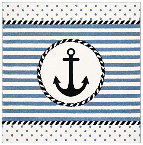 Safavieh CRK124A-4 Carousel Kids Collection CRK124A Ivory and Navy Area (4' x 6') Rug