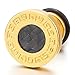 10MM Mens Gold Steel Stud Earrings with Carbon Fiber, Cheater Fake Ear Plugs Gauges, 2