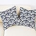 Slow Cow Embroidery Decorative Throw Pillow Cover Case for Couch Sofa Home Decor Modern Geometric Accent Pillow Cushion Cover 18 x 18 Inches Navy Blue