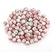 Navifoce Artistic Marble Design Various Color Round Loose Beads Lampwork Glass Bead for Jewelry Making Craft,8mm Diameter (Sanguine & Green)