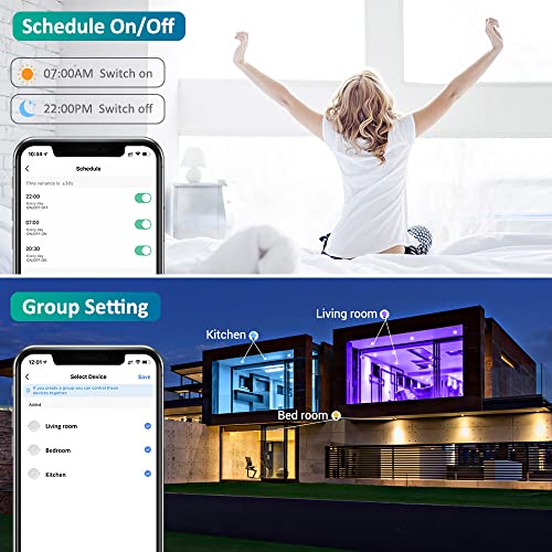 Ustellar 6inch Smart Recessed Lighting with Remote, WiFi RGBCW Color