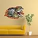 Home Decor Wall Sticker 3D Dinosaur Removable Room Decor Wall Decal Dinosaur for Kids Boys Girls,19.6 X 27.5 Inch
