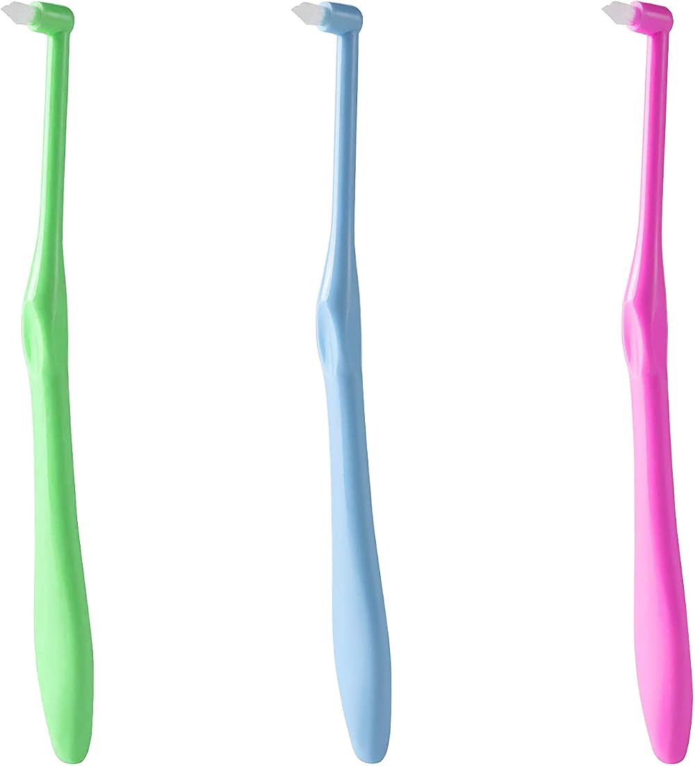 LeFeirr 3 Pack Slim Interspace Toothbrushes for Orthodontic Care
