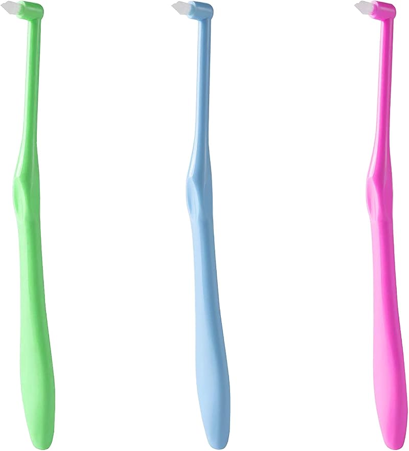 LeFeirr 3 Pack Slim Interspace Toothbrushes for Orthodontic Care