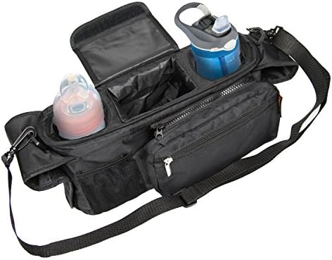 Baby Stroller Organizer with Cup Holders – Smart Strollers Accessories - Universal Fit, Lightweight, Foldable, Waterproof with Adjustable Strap – Use for Travel, Diaper Bag, Jogging, Baby Shower Gift