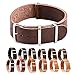 Clockwork Synergy®­ Leather Ballistic Watch Strap Band (19mm, Worn Brown)