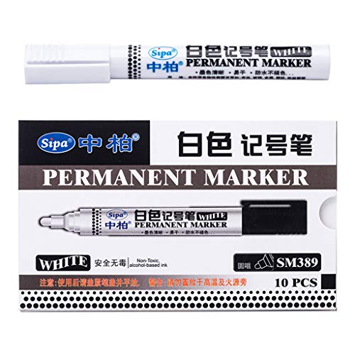 10 pcs Paint Marker Pen for Car Waterproof Tyre Paint Marker Pens, TLT Retail Universal Waterproof Permanent Paint Markers Car Tyre Tire Tread Rubber for Scuba Gear - Thumbnail 2