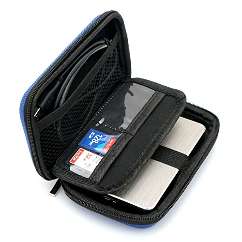 ineo Shockproof 2.5" External Hard Drive Portable EVA Case For Carrying 2.5 inch HDD SSD, USB Cable, SD Card, Flash Drives, and more