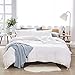 Dreaming Wapiti Duvet Cover King 100% Washed Microfiber 3pcs Bedding Set,Solid Color-Soft and Breathable with Zipper Closure & Corner Ties, Pure White
