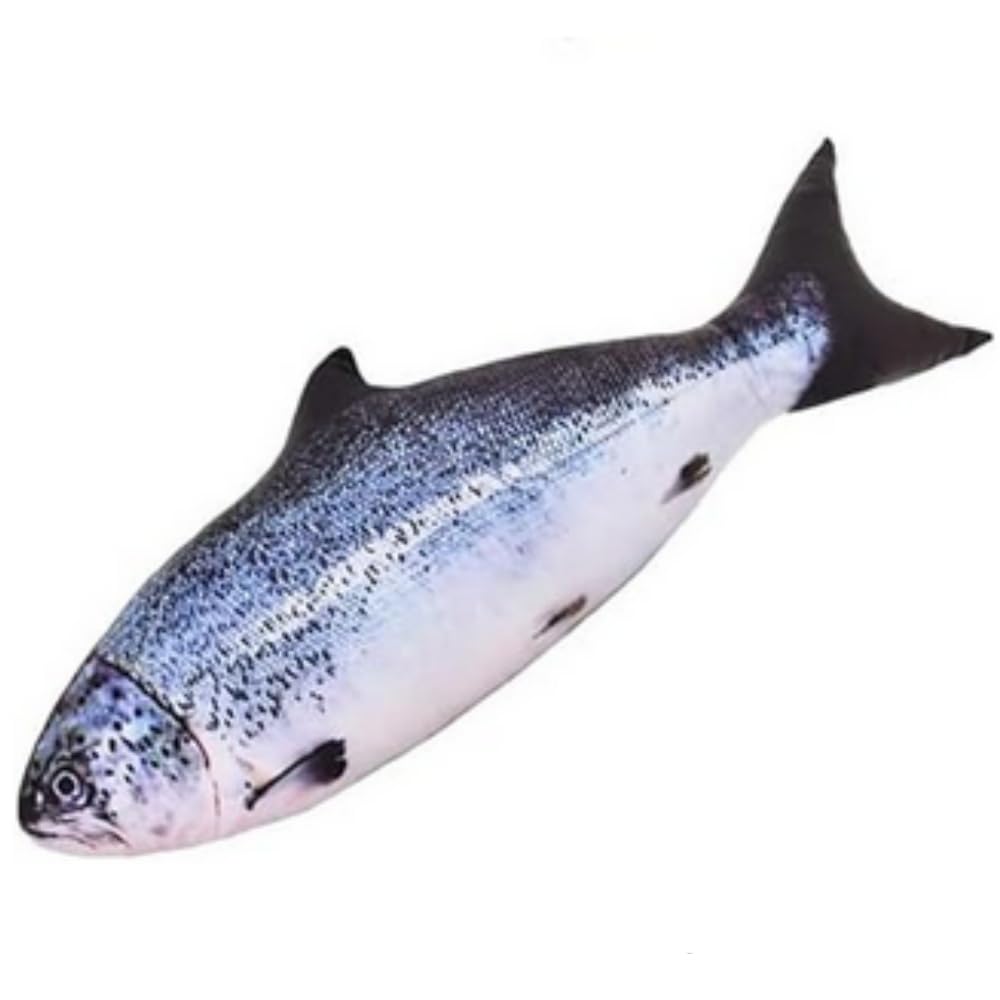 Photo 1 of OUKEYI Simulation Fish Plush Toy Pillow?23.6inch/ 60cm Soft Fish Decorate Pillow Cushion Stuffed Decorate Oversized Pillow Creative Gift Home Decor (Salmon) ?