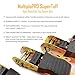 MultiplePRO SuperTuff 15ft Ratchet Tie Down Straps – 4 Pack with Heavy Duty 1,500 lbs Breaking Strength