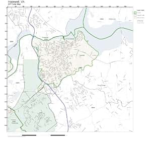 Amazon.com: ZIP Code Wall Map of Hopewell, VA ZIP Code Map Laminated