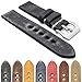 StrapsCo Extra Thick Antique Vintage Leather Watch Band w/ Pre-V Buckle