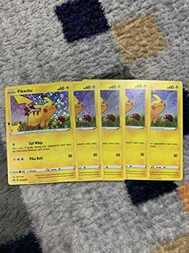 Amazon ポケモンカードピカチュウ 25周年 ホロ5枚セット おもちゃ おもちゃ