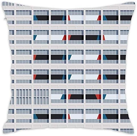 Hsdfnmnsv Le Corbusier Facade S03-2 Home Decor Decorative Throw Pillow Cover Case Sofa Waist Coach Pillowcase Cushion Cover (18" 18")