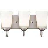 ML Lighting Ivey Lake - 3 Light Bath Vanity-8 Inches Tall and 16 Inches Wide-Satin Nickel Finish
