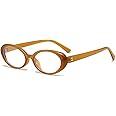 JOVAKIT Oval Blue Light Blocking Glasses for Women Men Vintage Fashion Small 90s Retro Oval Frame Style Eyeglasses