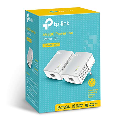 TP-Link-TL-PA4010KIT-Adaptadores-por-Linea-Electrica-AV-600-Mbps-PLC-Extensor-Repetidores-Amplificador-2-Puertos-Peliculas-TV-Plug-Play-compatible